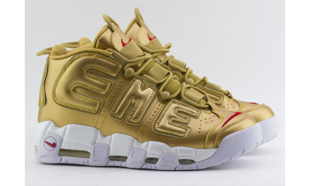 Nike air more uptempo x supreme gold sale